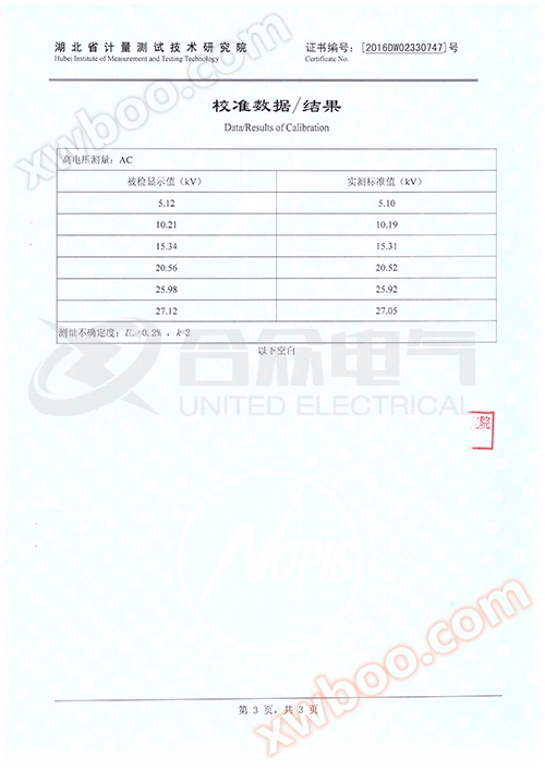 变频串联谐振耐压装置 证书