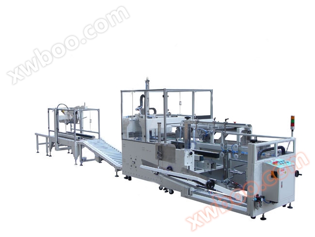 Round bottle grabbing automatic packing and sealing assembly line
