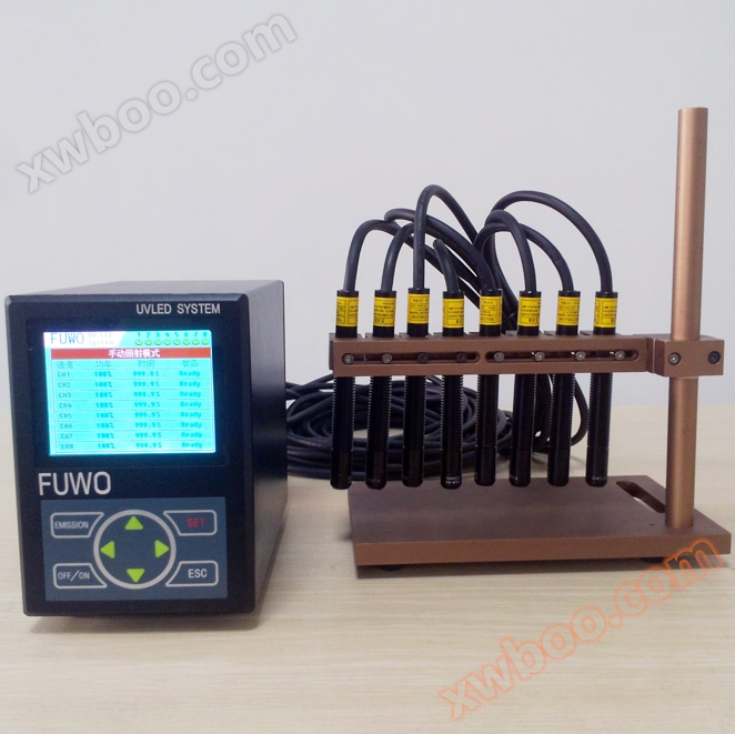 Eight channel point light source type UV LED light curing device (UV LED point light source)