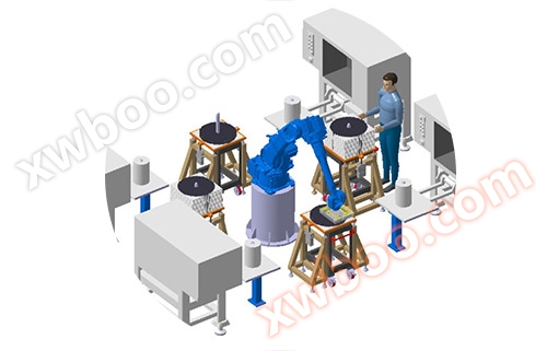 상하재 로봇 톱날 모래 분사 상하재