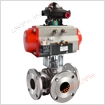 Q644/45F Pneumatic Three way Ball Valve