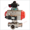 Q684/5F Pneumatic Sanitary Grade Three way Ball Valve
